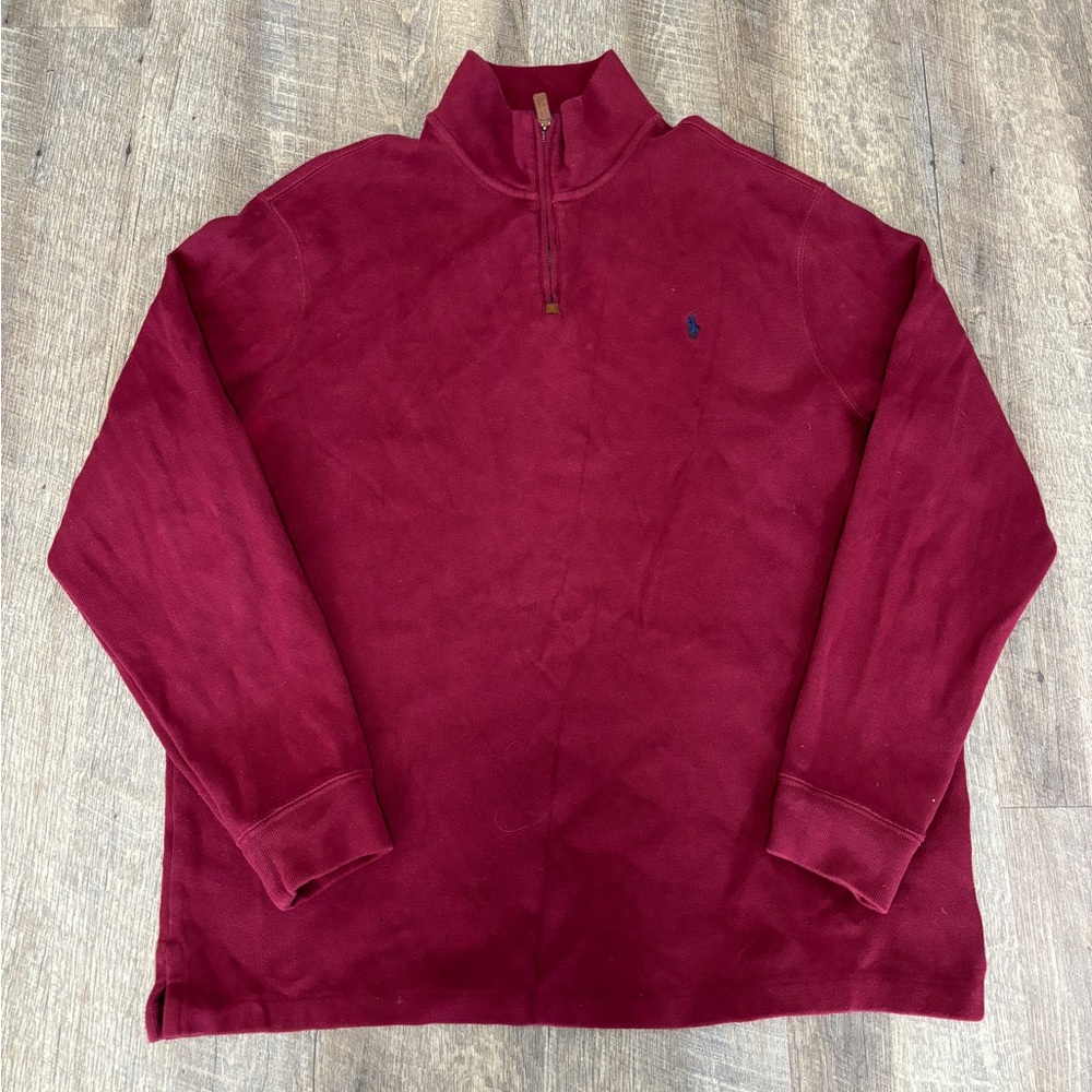 Polo Ralph Lauren Men’s 1/4 Zip Sweater Size 2XL Burgundy